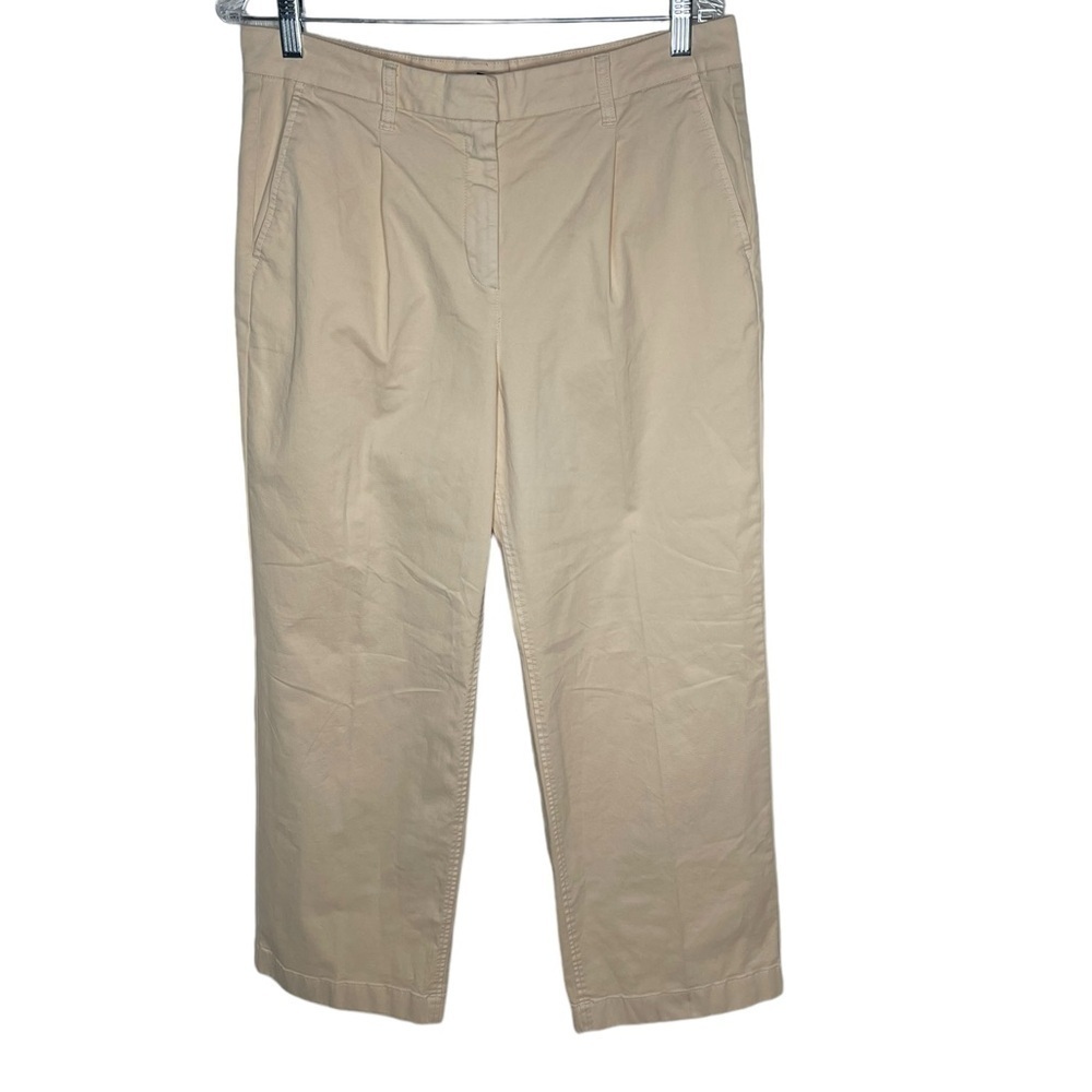 J.Crew Women’s Pleated khaki Pants Size 10 Straight Leg Zipper Closure Pockets